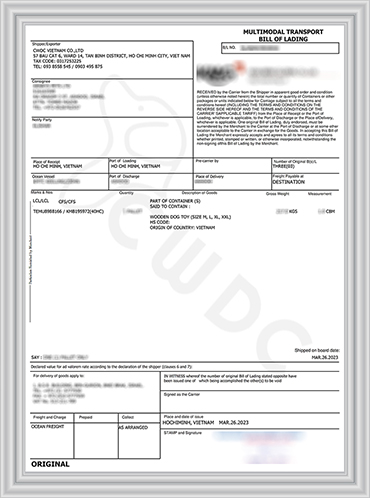 복합운송 선하증권 CWDC VietNam
